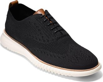 Cole Haan 2.ZeroGrand Stitchlite Water Resistant Wingtip in Black/ivor at Nordstrom Rack, Size 10.5