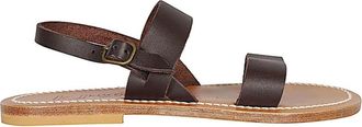 K.Jacques Flat Sandals, female, Brown, Size: 10 US K Jacques St Tropez Sandals Leather Brown