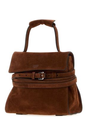 Moschino Womens Brown Suede Regular Moschino Tie Me Handbag Caffe Borse A Mano Bag