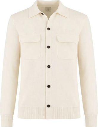 Eleventy Shirt-Cardigan Hybride - Heren - Vesten - Wit - L - Truien & Vesten