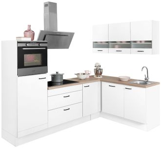 Optifit Winkelküche »Elga« Soft-Close-Funktion, höhenverstellbaren Füssen, Stellbreite 265 x 175cm