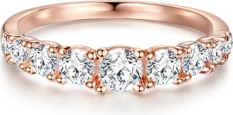 Tresor 1934 Womens Trilani Female Sterling Silver Ring - Rose Gold - Size P