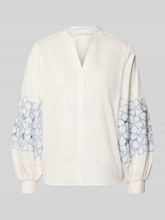 Herzen&rsquo;s Angelegenheit Regular Fit Bluse mit Stitchings in Weiss, Gr&ouml;&szlig;e 34