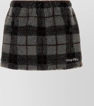 Miu Miu embroidered teddy mini skirt