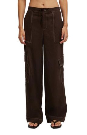 Cotton On Womens Haven Utility Pant in Dark Oak at Nordstrom, Size 10