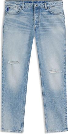 HUGO BOSS Blue tapered-fit jeans in distressed denim