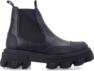 Ganni Black Solid Chelsea Boots