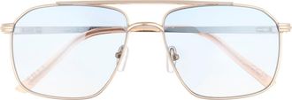 AIRE Equator 55mm Aviator Sunglasses in Gold /Tan /Sky Blue Grad at Nordstrom