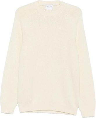Scaglione Trui met ronde hals en ribbelstructuur - Heren - Ronde hals truien - Beige - XL - Truien & Vesten