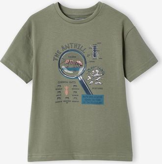 Vertbaudet Kinder T-Shirt zum Entdecken, Ameise oder Krokodil moosgr&uuml;n