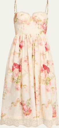 Zimmermann Roselight Corset Midi Dress