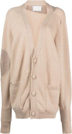 RAMAEL panelled-design cashmere-blend cardigan - women - Wool/Cashmere - S - Neutrals