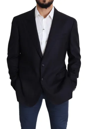 Dolce & Gabbana Black Wool Single Breasted NAPOLI Mens Blazer