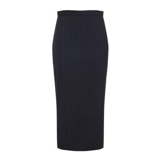 Givenchy Falda Midi Rayada de Lana - Skirts - Mujer - Azul - S