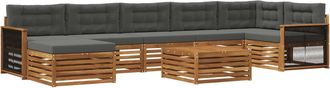 vidaXL Conjunto De Sof&aacute;s De Exterior 8 Uds. Natural Y Antracita Vidaxl