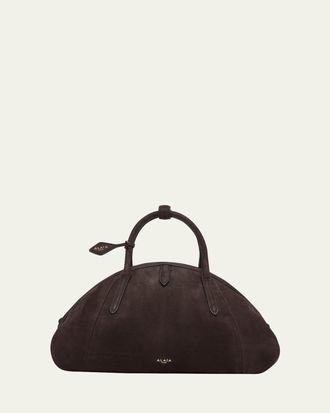 Alaia Small Dome Top-Handle Bag in Suede