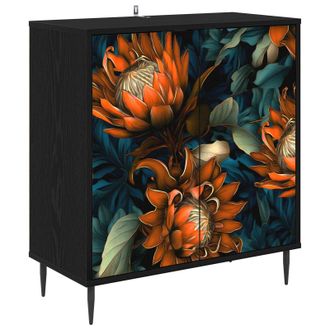 vidaXL Aparador Lochem Roble Negro 69 X 33 X 76 Cm Vidaxl