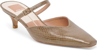 Dolce Vita Morgen Mary Jane Mule in Dark Olive Embossed Leather at Nordstrom, Size 6.5