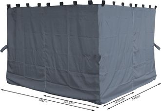 Quick-Star Quick-star - 4 Seitenteile F&uuml;r Pavillon Paris 3x4m Seitenwand Platingrau