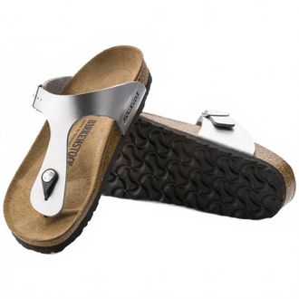 Birkenstock Womens Gizeh Birko-Flor Sandals In Silver