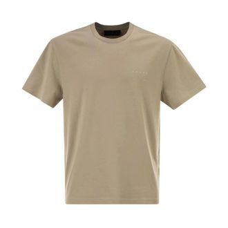 Hogan Tops, Heren, Beige, S, Katoen, Crewneck Katoenen T-shirt