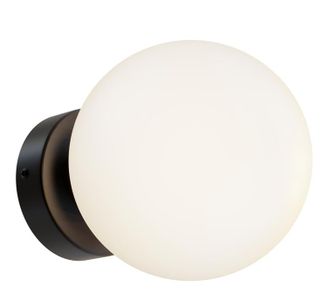 Maytoni Wandlampe Basic Form &oslash; 15 cm, Schwarz/Opalglas