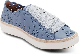 Aetrex Womens Charlotte Eyelet Lace Up Sneakers In Blue Haze