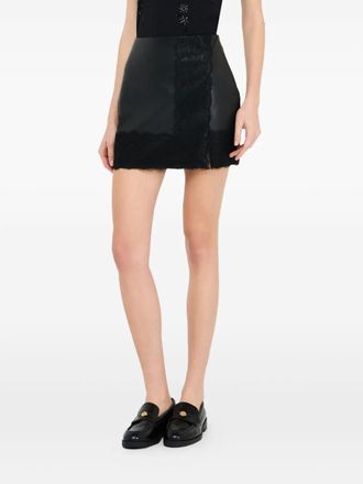 Liu Jo coated lace mini skirt - women - Polyester/Polyester/Polyurethane/Nylon - 38 - Black