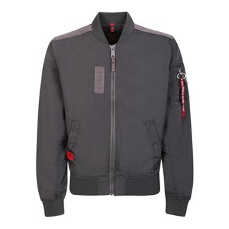 Alpha Industries Grijze Ma-1 Bomberjack met Trechterhals - Heren - Bomber jackets - Blauw - S - Polyester - Jassen