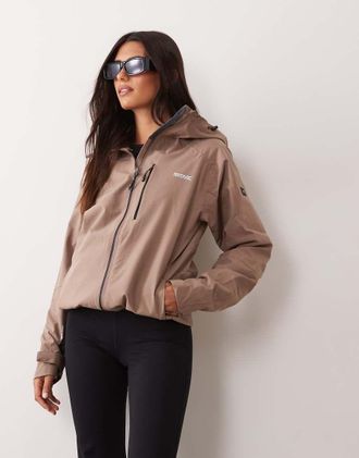 Regatta giacca shell impermeabile con cappuccio Birchdale II in mocha-Marrone