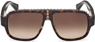 Christian Louboutin Roller 57mm Navigator Sunglasses in Havana /Bronze /Zeiss Brown at Nordstrom