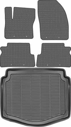OEM Juego De Alfombrillas De Goma Para Coche Y Alfombrilla Para Maletero Para Ford C-max I Minivan (2003-2010)