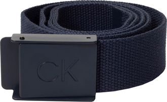 Calvin Klein Mens CK Monogram Buckle Golf Belt - Navy - One Size