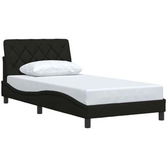 vidaXL Estructura De Cama Sin Colch&oacute;n Tela Negro 100x200 Cm Vidaxl