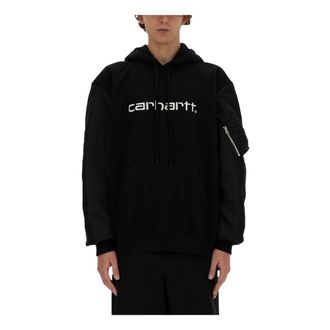 Junya Watanabe Hoodies, male, Black, Size: M Felpa