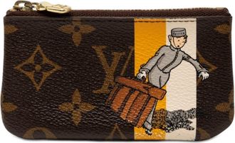 Louis Vuitton Brown Yellow Pvc Coin Purse/Coin Case (Pre-Owned)