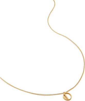Monica Vinader Initial Pendant Necklace in 18Ct Gold Vermeil/Ss- O at Nordstrom