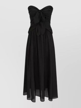 Zimmermann aster silk strapless midi dress bow
