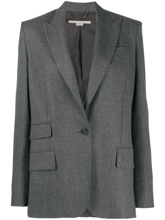 Stella McCartney Blazer met enkele rij knopen - Grijs