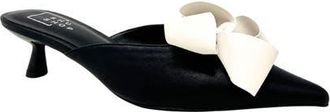 Shushop Nell Pointed Toe Kitten Heel Mule in Black And White at Nordstrom, Size 8.5