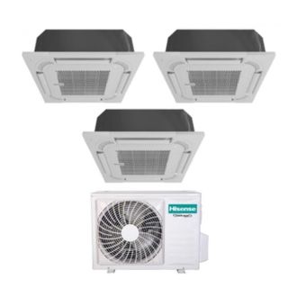 Hisense Aire Acondicionado Trial Split Cassette 9+9+9 Con 3amw62u4rfa R-32 Wi-fi Opcional 9000+9000 Con Mando A Distancia Y Panel Incluidos - Nuevo
