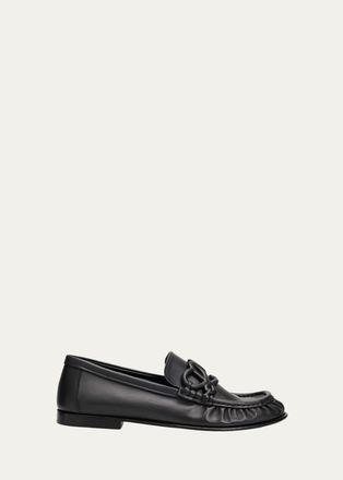 Loewe Double L Leather Loafers