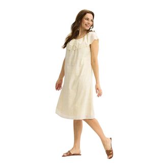 In Front Zomerjurk - Dames - Zomerkleedjes - Beige - M - Kleedjes