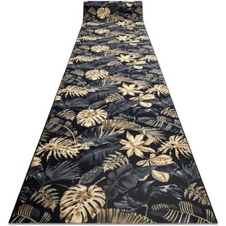 RugsX Alfombra De Pasillo Con Refuerzo De Goma Monstera Hojas, Oro 80 Cm Yellow 80x620 Cm