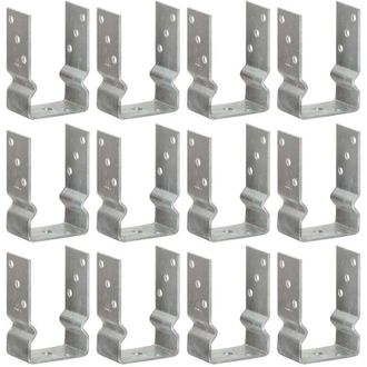 vidaXL Vidaxl - Anclajes De Valla 12 Uds Acero Galvanizado Plateado9x6x15 Cm