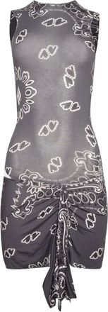 The Attico Abito midi con stampa - Grigio