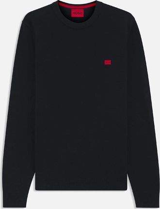 HUGO BOSS Mens San Cassius-C1 Cotton Sweater - San Cassius-C1 Sweater - Navy - Size: 40/Regular
