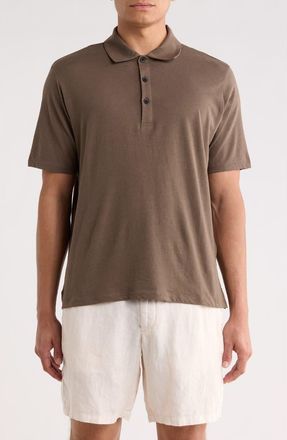 Rag & Bone Classic Cotton & Linen Polo in Dark Brown at Nordstrom Rack, Size Xx-Large