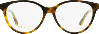 Gucci GG0379O Oval Acetate Eyeglasses - Havana