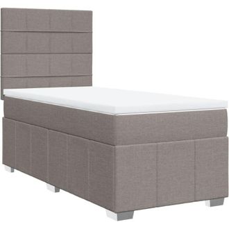 vidaXL Vidaxl - Cama Box Spring Con Colch&oacute;n Tela Gris Taupe 100x200 Cm